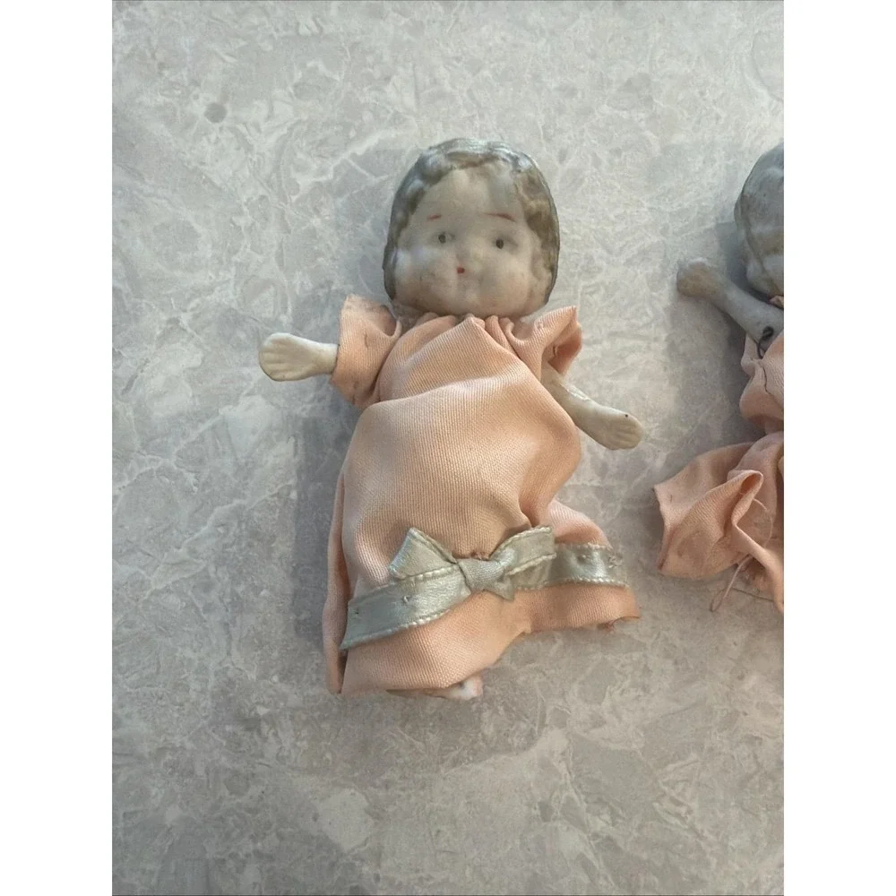 Small Porcelain Antique Dolls Set Of 3